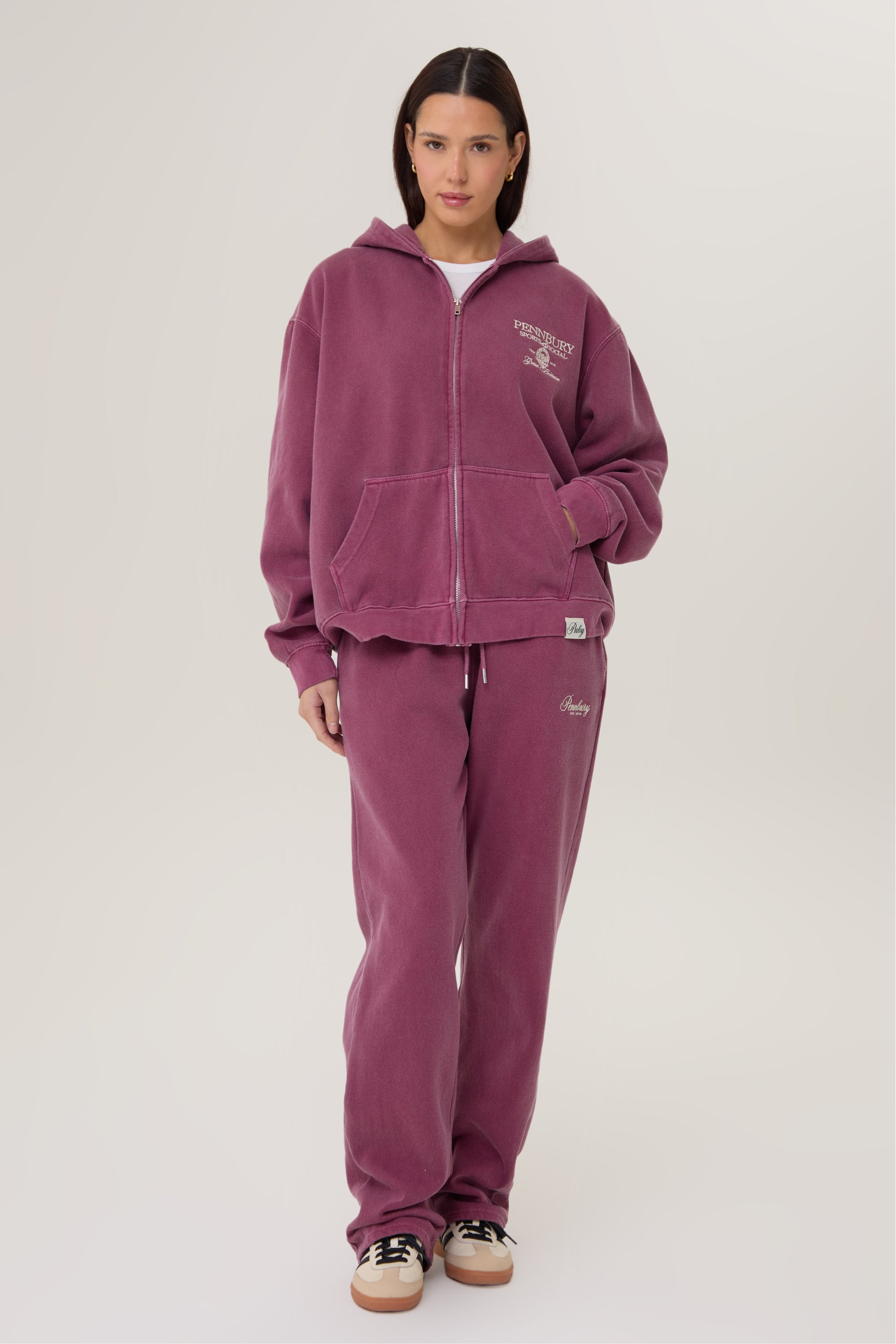 Pennbury Relaxed Fit Wine Straight Leg Joggers