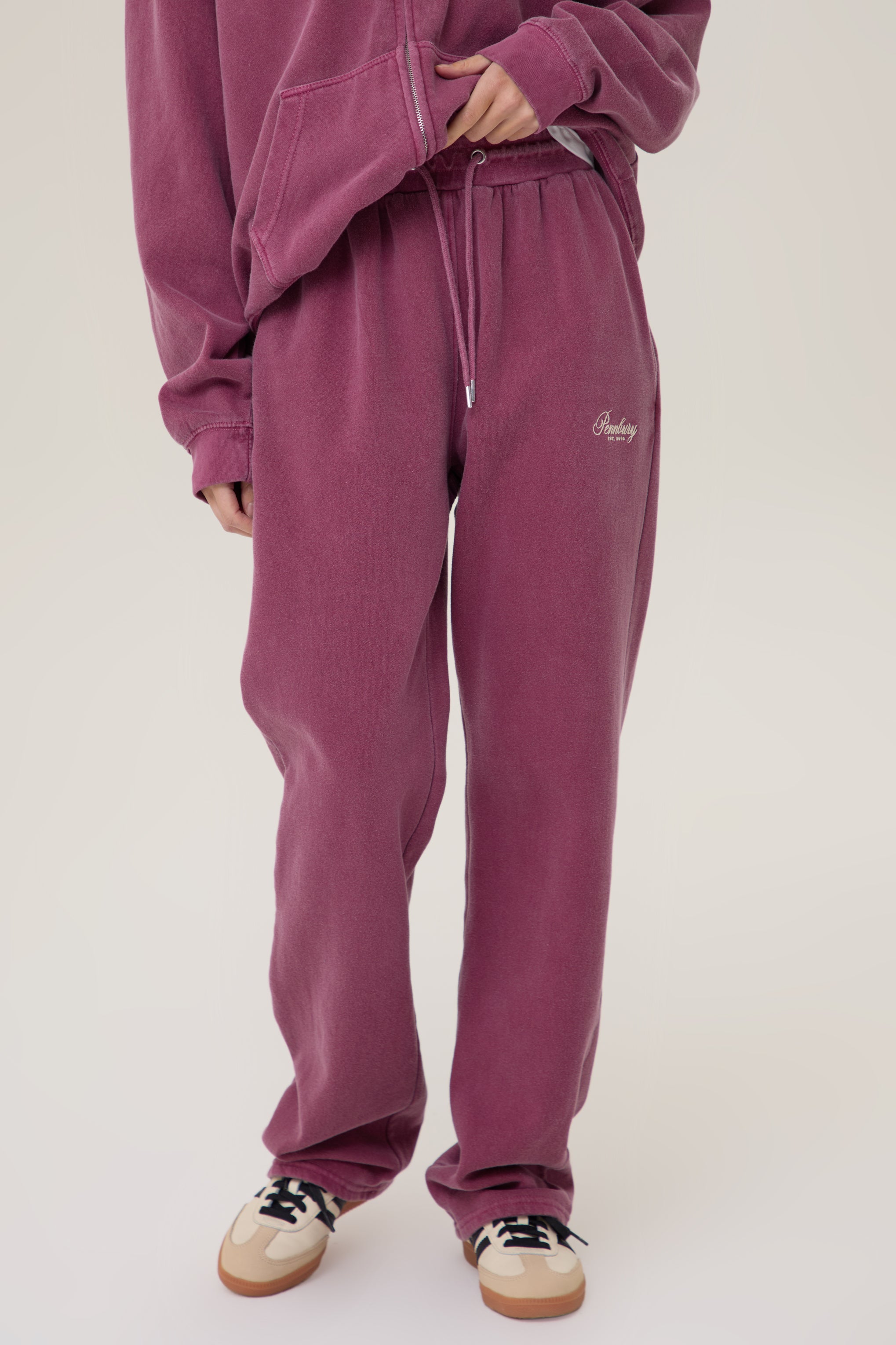 Pennbury Relaxed Fit Wine Straight Leg Joggers