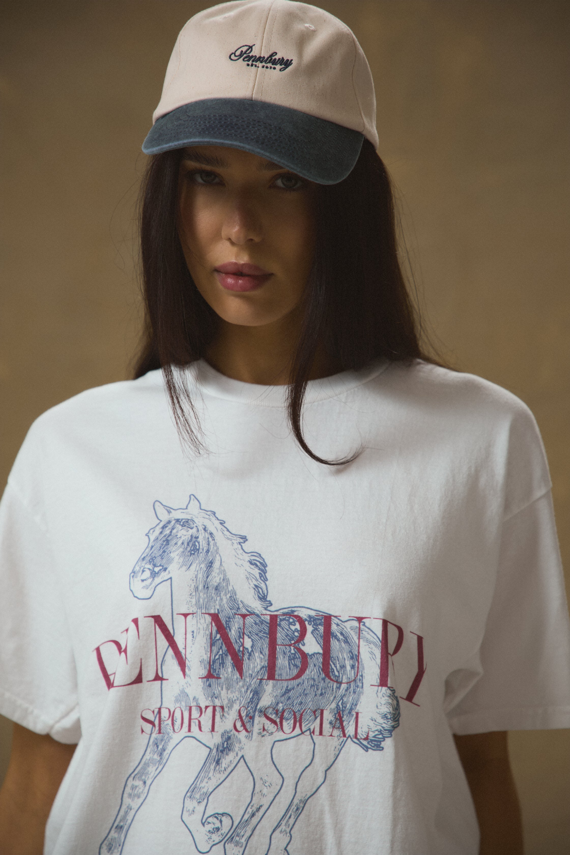 Pennbury Embroidered Cap - Oat & Blue