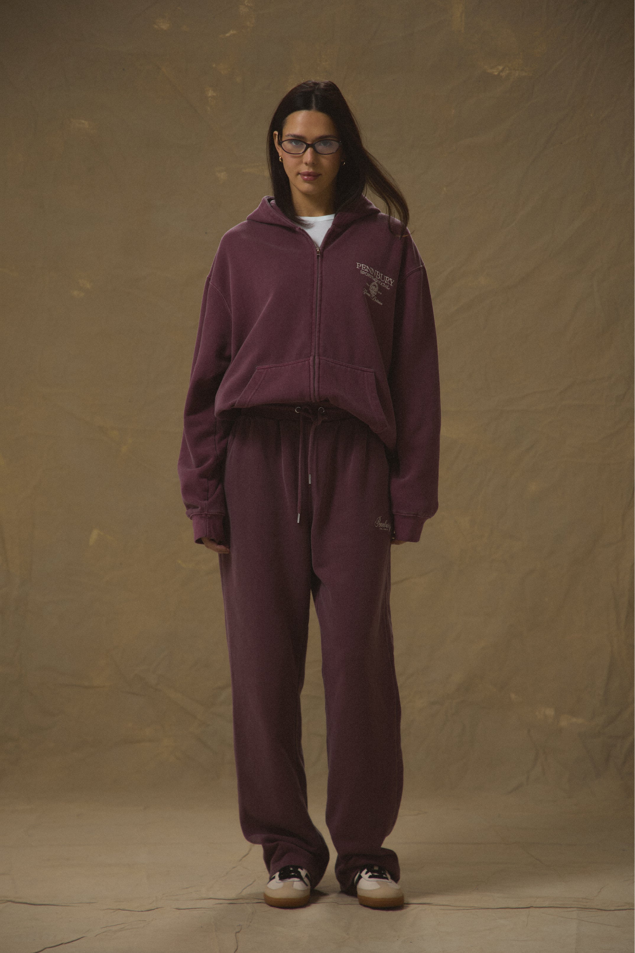 Pennbury Relaxed Fit Wine Straight Leg Joggers