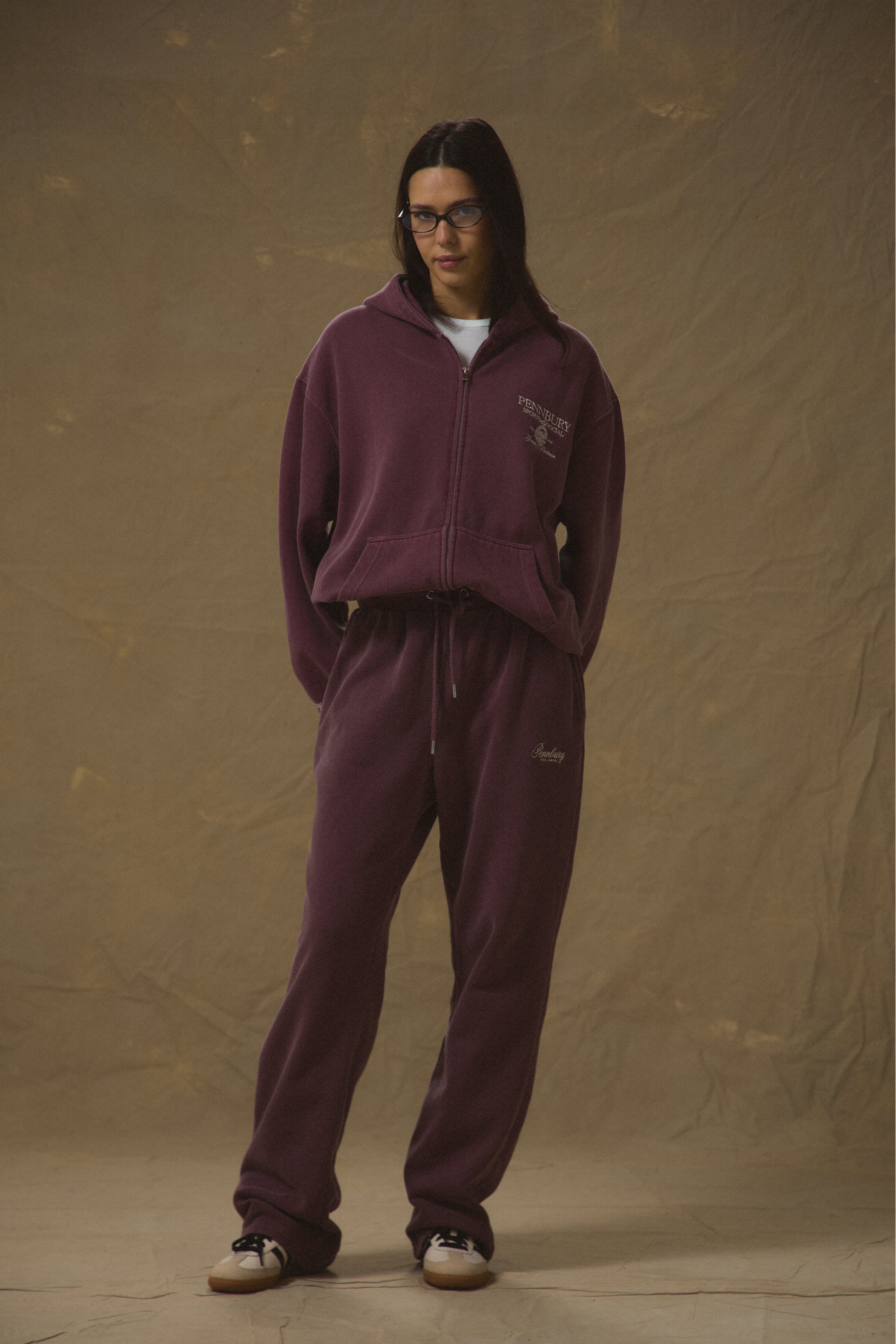 Pennbury Relaxed Fit Wine Straight Leg Joggers